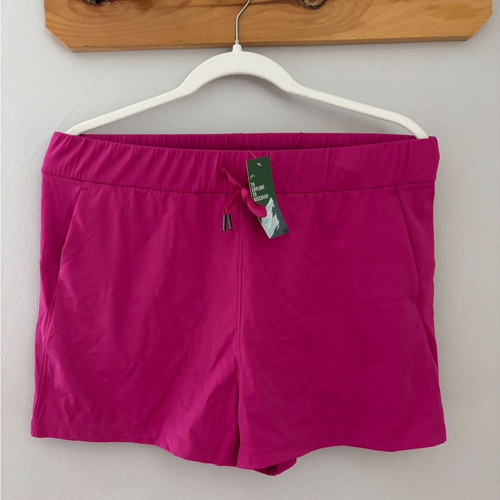 Vibrant Pink Athletic Shorts with Elastic Waistband